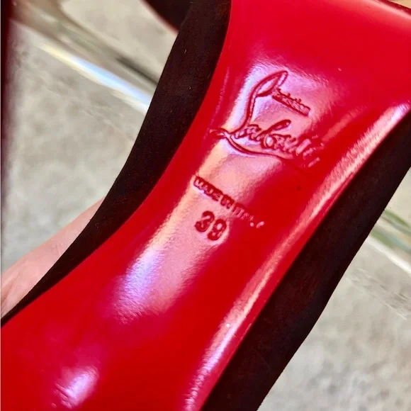 Authentic Christian Louboutin Pigalle Follies Women Brown Suede Stiletto Heels - Picture 9 of 16